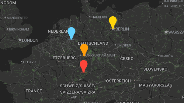 Map of company locations