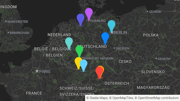 Map of company locations