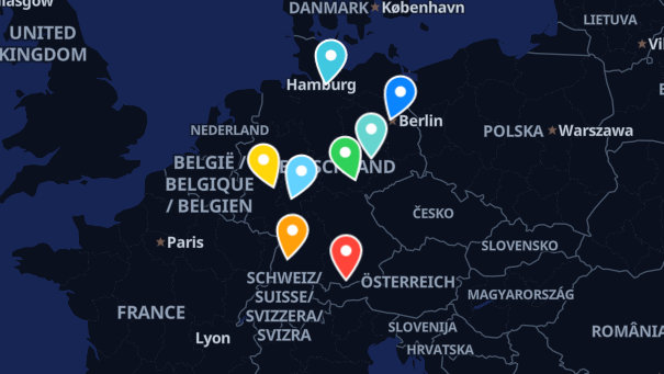 Map of company locations
