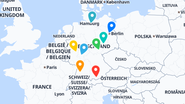 Map of company locations