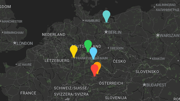 Map of company locations