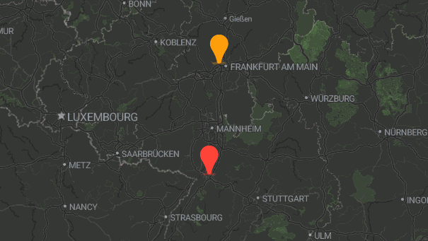 Map of company locations