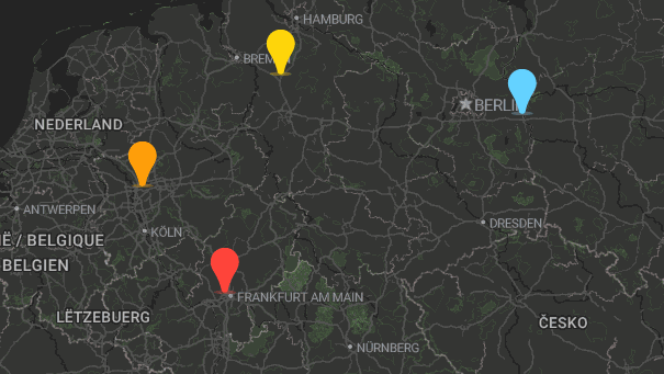 Map of company locations