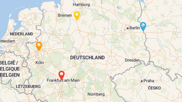 Map of company locations