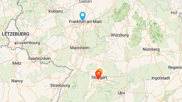 Map of company locations