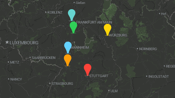 Map of company locations