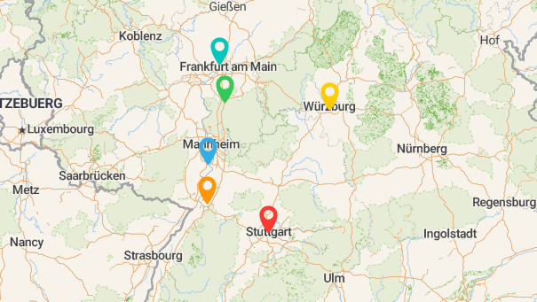 Map of company locations