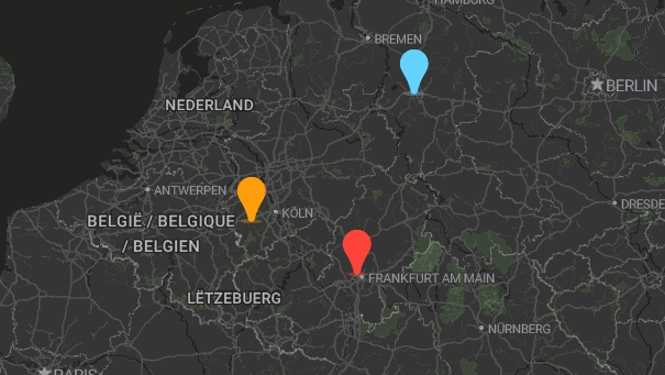 Map of company locations
