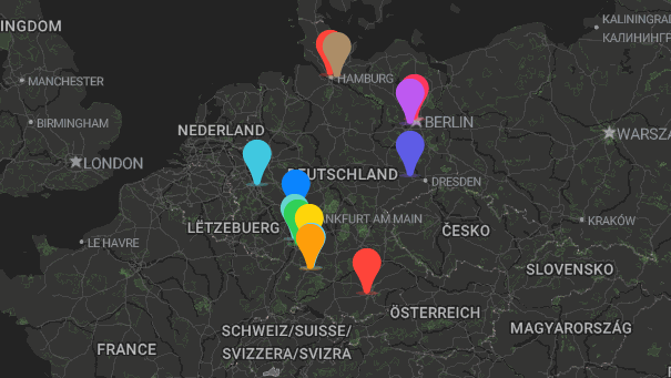 Map of company locations