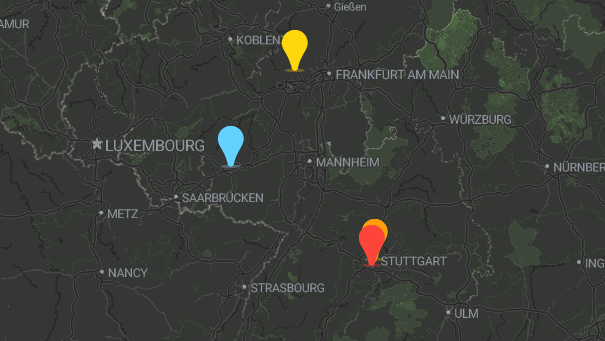 Map of company locations