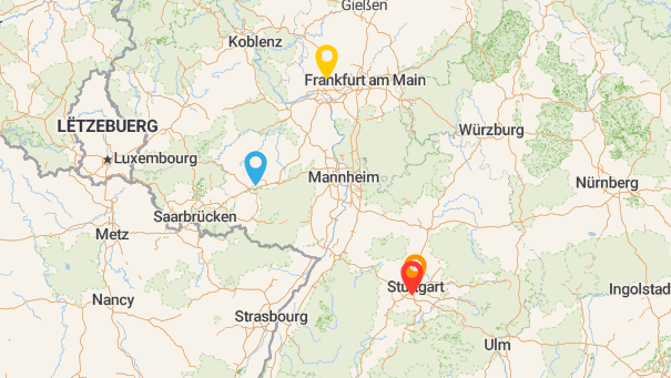 Map of company locations