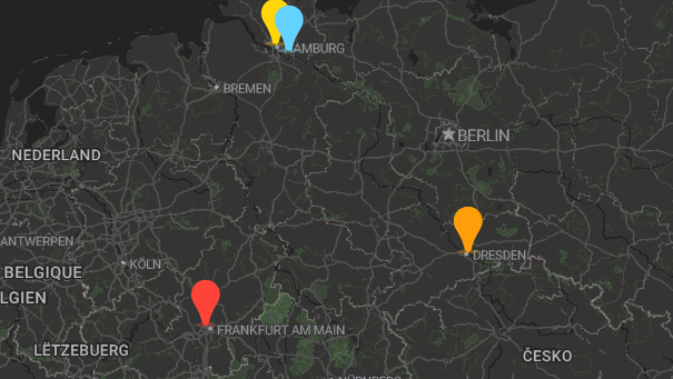 Map of company locations