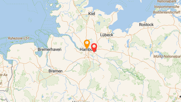 Map of company locations