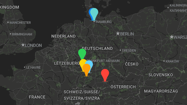 Map of company locations