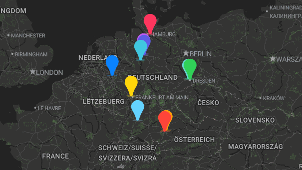Map of company locations