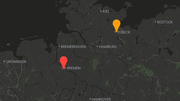 Map of company locations