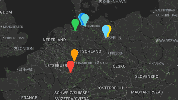 Map of company locations