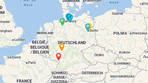 Map of company locations