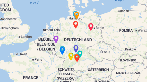 Map of company locations