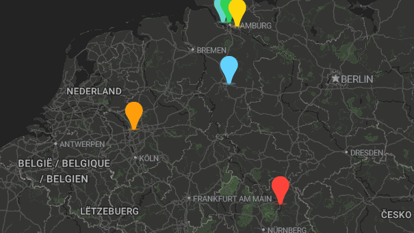 Map of company locations