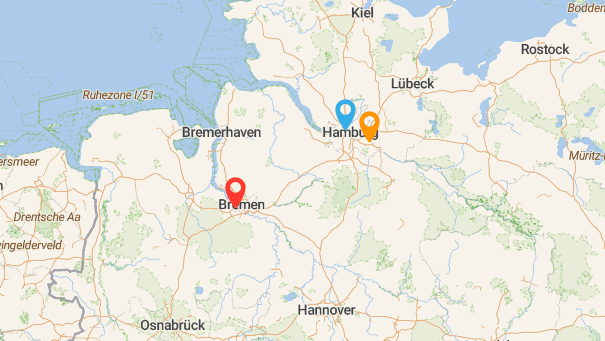 Map of company locations