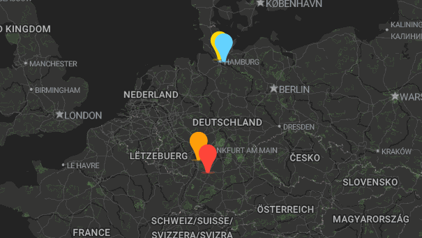 Map of company locations