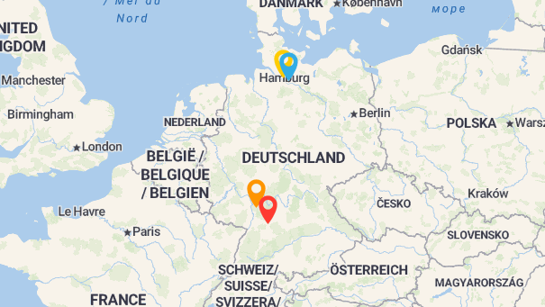 Map of company locations
