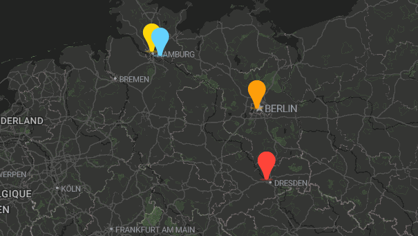 Map of company locations
