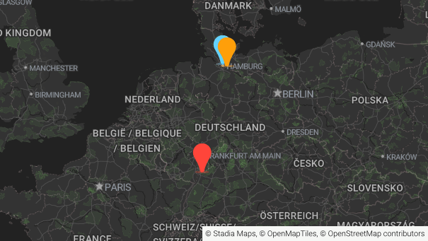 Map of company locations