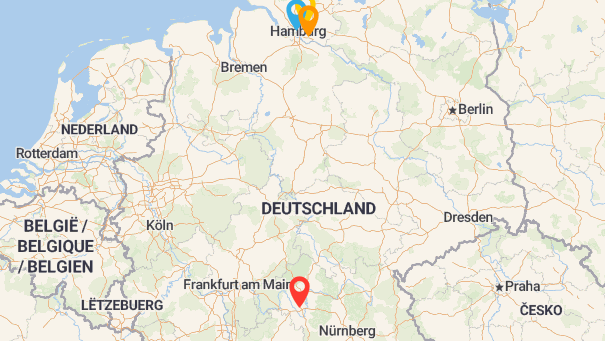 Map of company locations