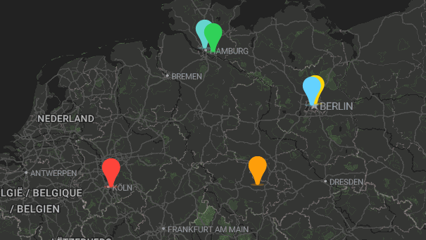 Map of company locations