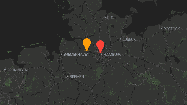 Map of company locations