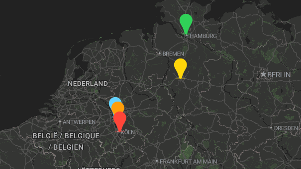 Map of company locations