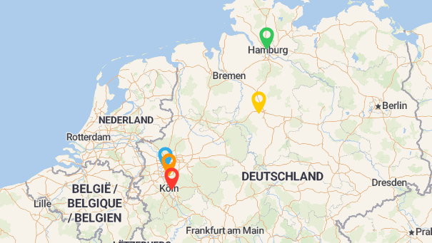 Map of company locations
