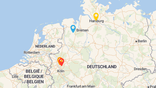 Map of company locations