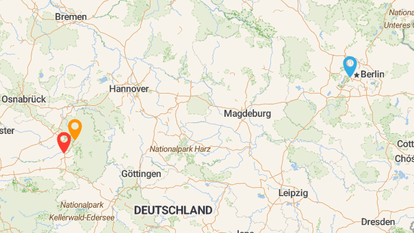 Map of company locations