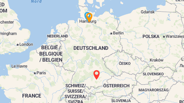 Map of company locations
