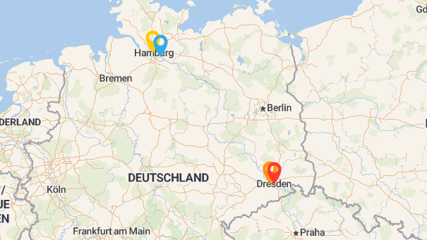 Map of company locations