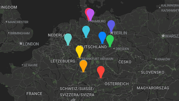 Map of company locations