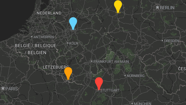 Map of company locations