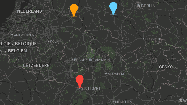 Map of company locations