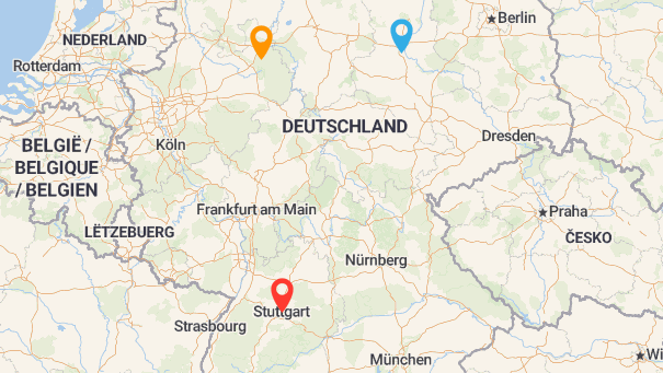 Map of company locations