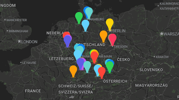 Map of company locations