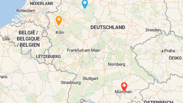 Map of company locations