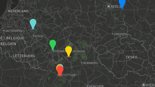 Map of company locations