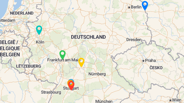 Map of company locations