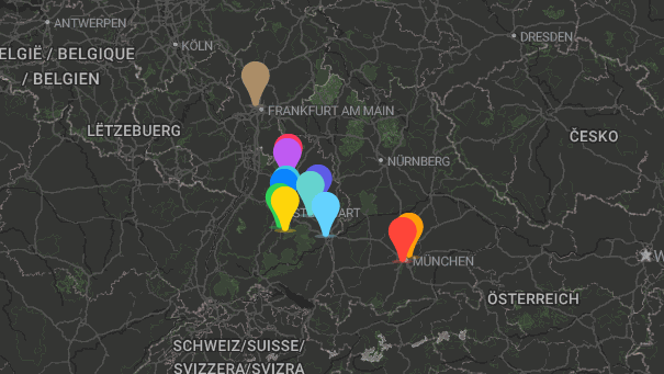 Map of company locations