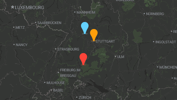 Map of company locations