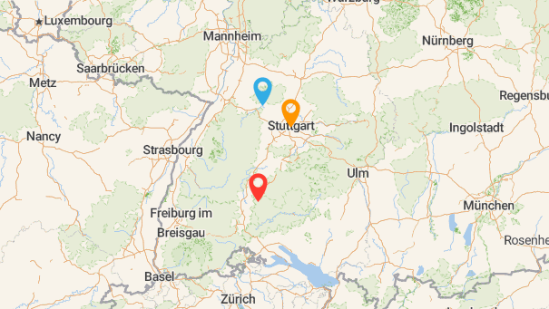 Map of company locations