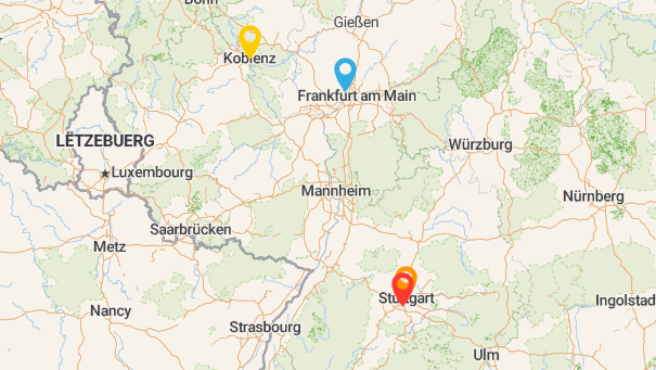 Map of company locations